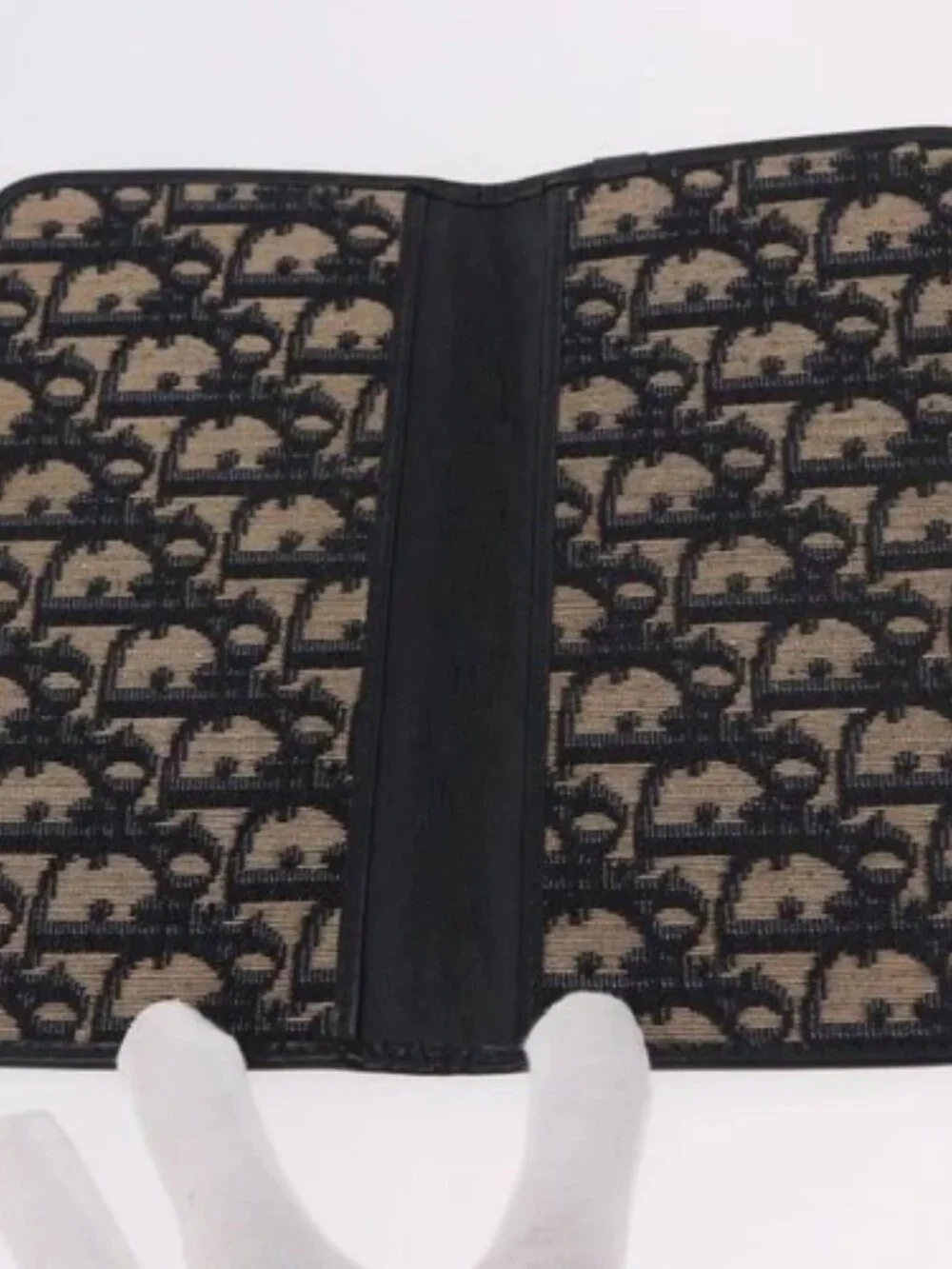 Christian Dior Trotter Canvas Passport Case Navy Auth 189387A